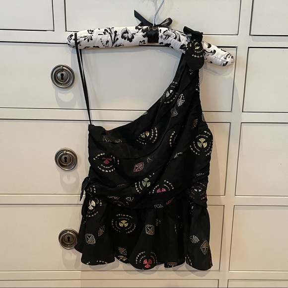 ALC black metallic soraya off shoulder blouse - Picture 1 of 5